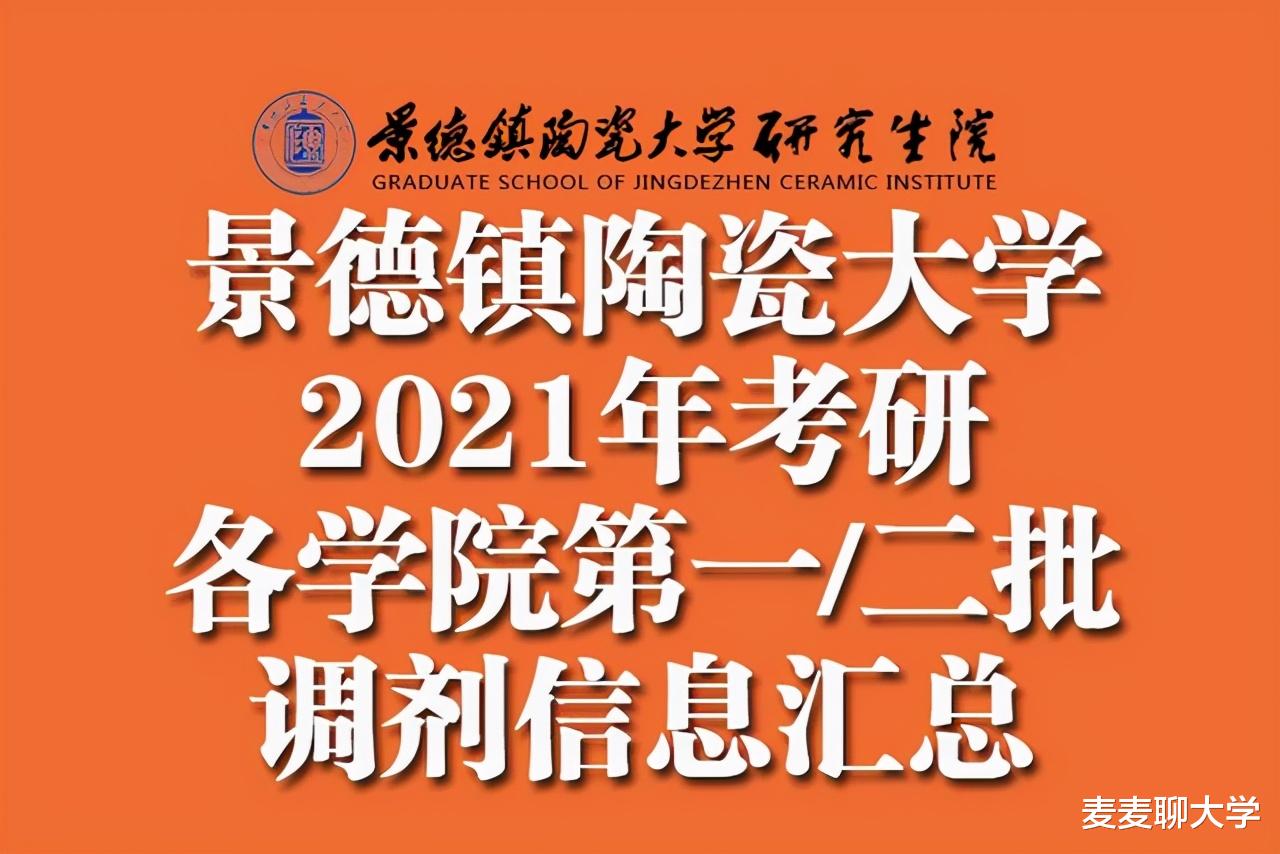 景德镇陶瓷大学2021年考研各学院第一/二批调剂信息汇总!