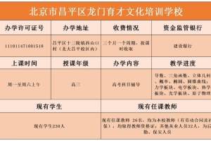 北京昌平公示9家教培机构十项信息, 涉及收费情况、教学进度等
