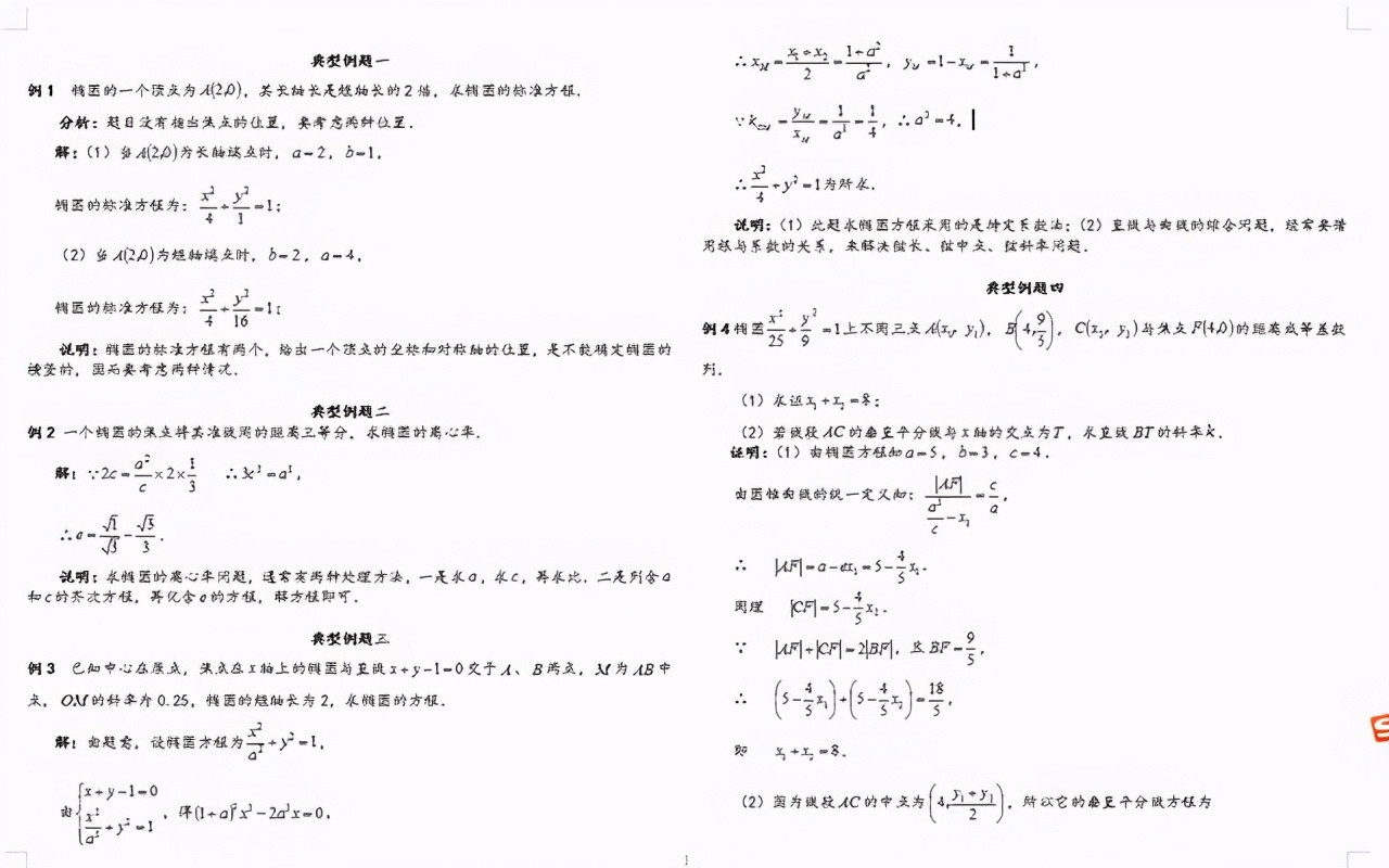 高中数学 | 椭圆方程典型例题20道多种方法解析, 稳过140