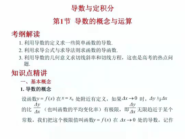 干货! 高中数学: (导数与简单积分)综合复习资料! 加油鸭!