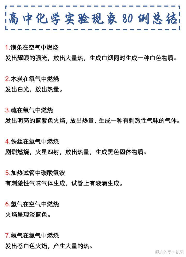 逢考必出! 高中化学80例实验现象总结, 带你领略实验的魅力, 爱上实验!