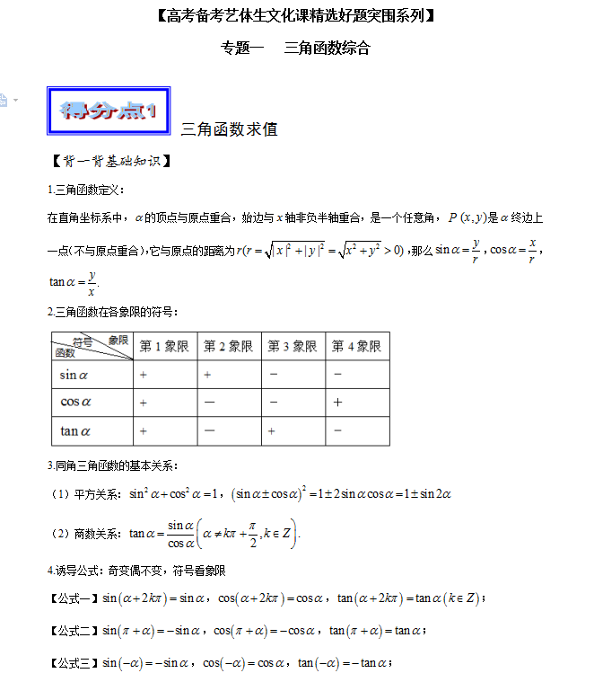 2021高考数学艺术生提升系列综合篇(详细解析)全套打包拿去