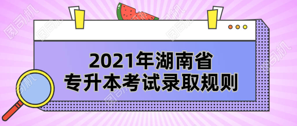 2021年湖南省专升本考试录取规则