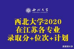 西北大学2020年在江苏省内分专业录取最低分+位次+计划人数汇总!