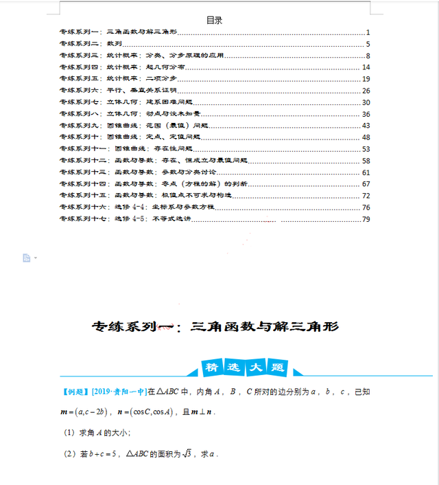 2021高考数学理科大题17个专题精炼系列(超全)为学生挑好题