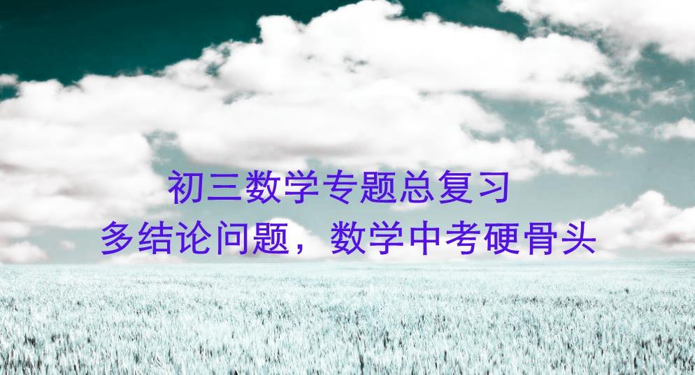 中考数学很难啃的硬骨头! 多结论问题专题训练, 考验学生的实力