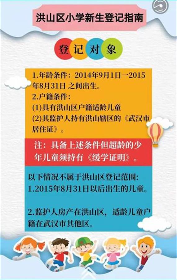 武汉市洪山区5月17日开放小学新生登记