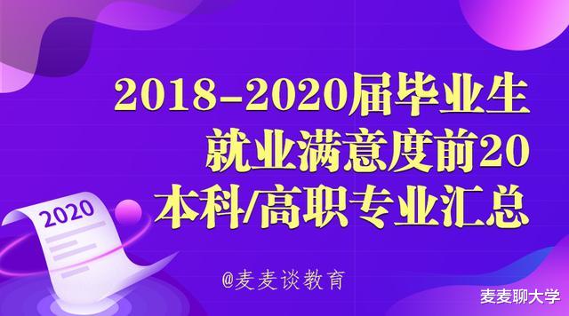 选专业必看: 近三年毕业生就业满意度最高专业20强! 含本科和高职