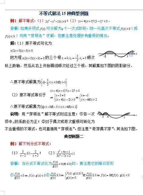 《高中数学不等式解法15种典型例题》! 会刷题有助于提升做题效率