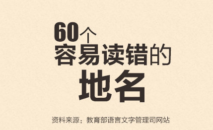 对照自测! 60个易念错地名和100个高考语文常见易错字你念对了吗