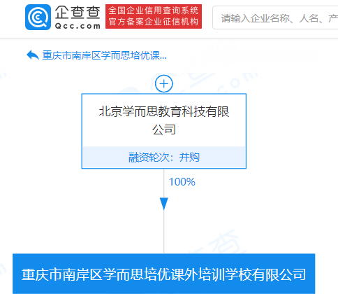 学而思关联公司成立课外培训学校新公司