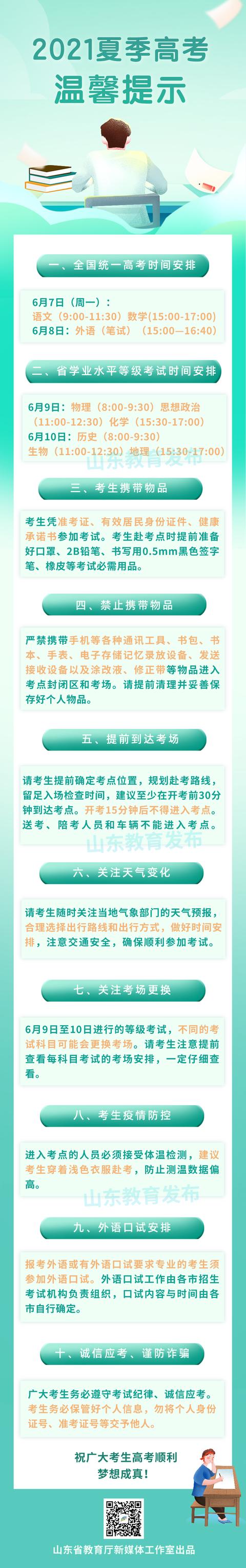 @高考生, 这些考前提醒很重要! 建议着浅色衣服赴考…