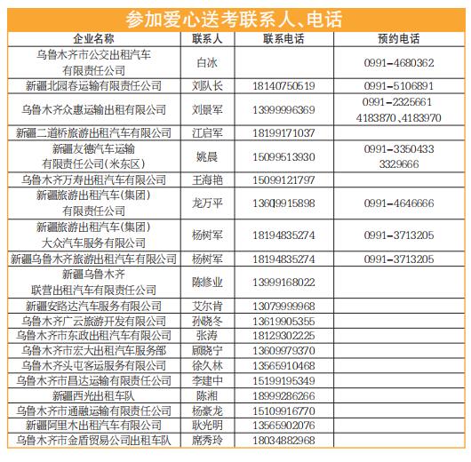 乌鲁木齐2947辆出租车“爱心送考” 高考三天免费接送高考生，20家出租汽车企业公布预约电话