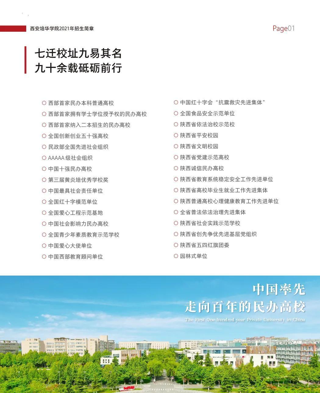 西安培华学院2021年招生简章正式发布