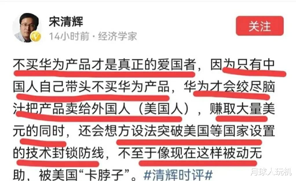 诋毁鸿蒙系统的经济学宋专家清辉被扒了个底儿掉, 其实真不冤