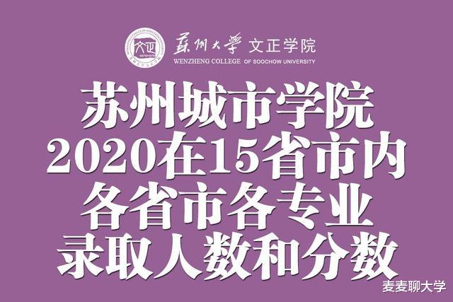 苏州城市学院2020在15省市内各专业录取人数和分数汇总! 含艺术类