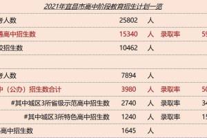宜昌市高中阶段教育招生计划发布, 全市普通高中录取率达59%
