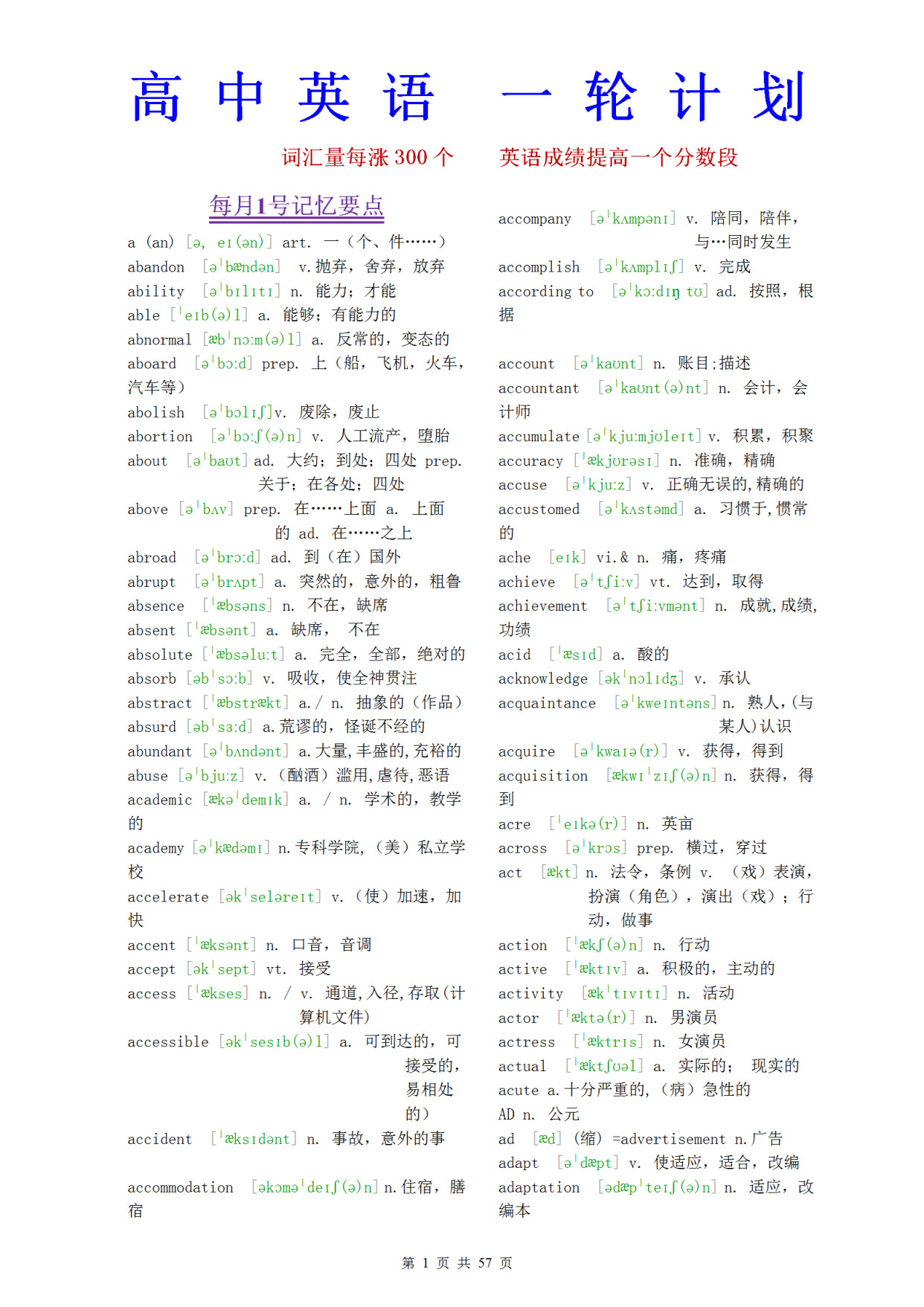 
英语一轮复习计划 | 如何靠背单词高考提升30分, 全是经验!