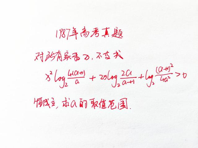 1987年高考数学真题, 求参数的取值范围, 不少同学直接放弃