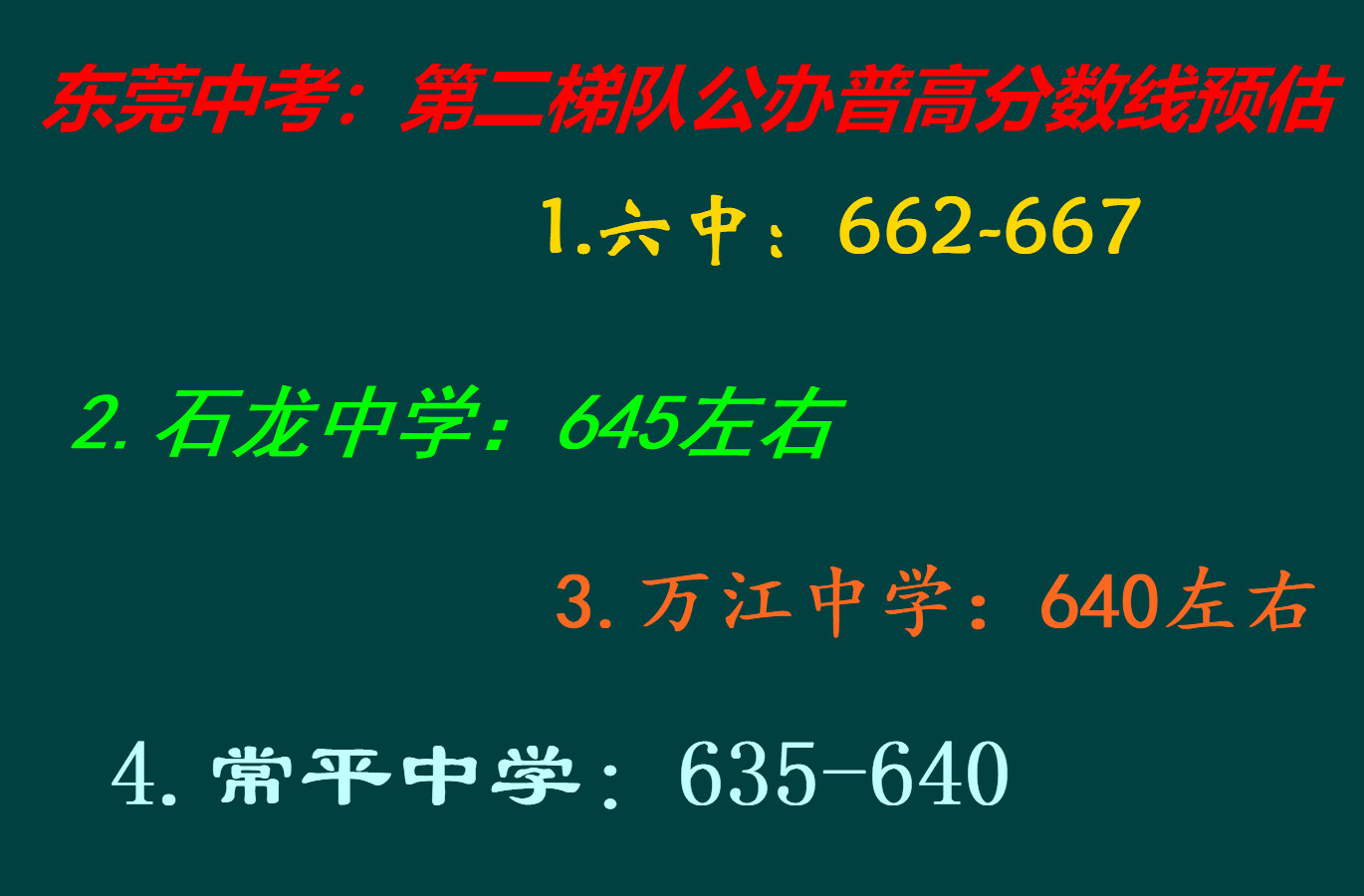 东莞中考: 第二梯队公办普高分数线预估, 六中还能继续捡漏吗?