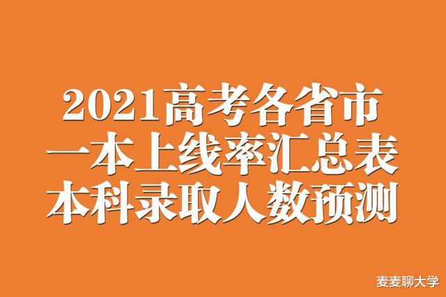 2021年高考各省一本上线率最高48%! 预测各省今年本专科录取人数