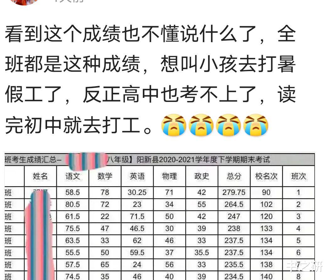 到底是什么样的班, 能出这么低的成绩? 网友: 肯定是差班