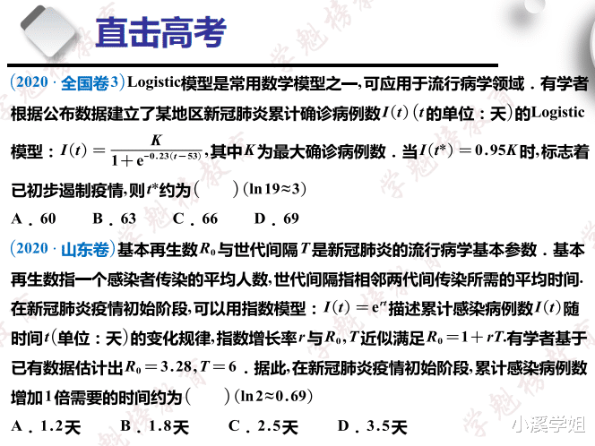 衡中名师: 
数学函数模型及应用, 是历年高频考点, 考前要掌握