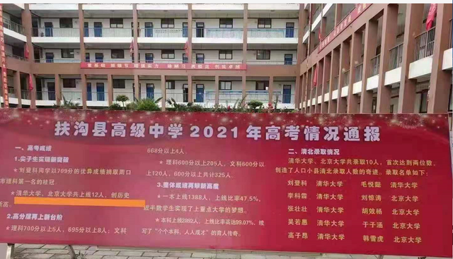 扶沟县高中2021高考喜报, 清华, 北大上线12人, 录取10人