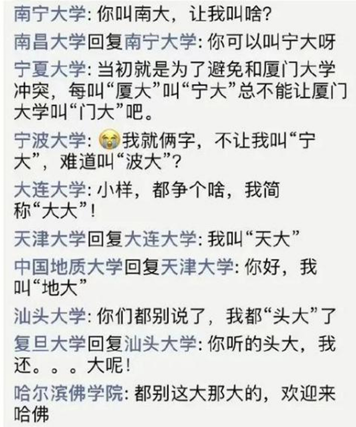 高校简称开启“争夺战”: 南大成疯抢的香饽饽, 北大还真没人敢抢