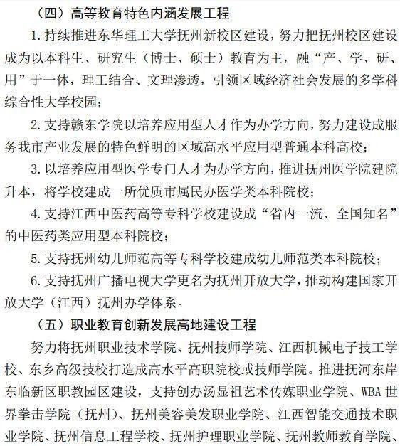 支持赣东大学、组建抚州大学, 抚州市高等教育迎来大发展了