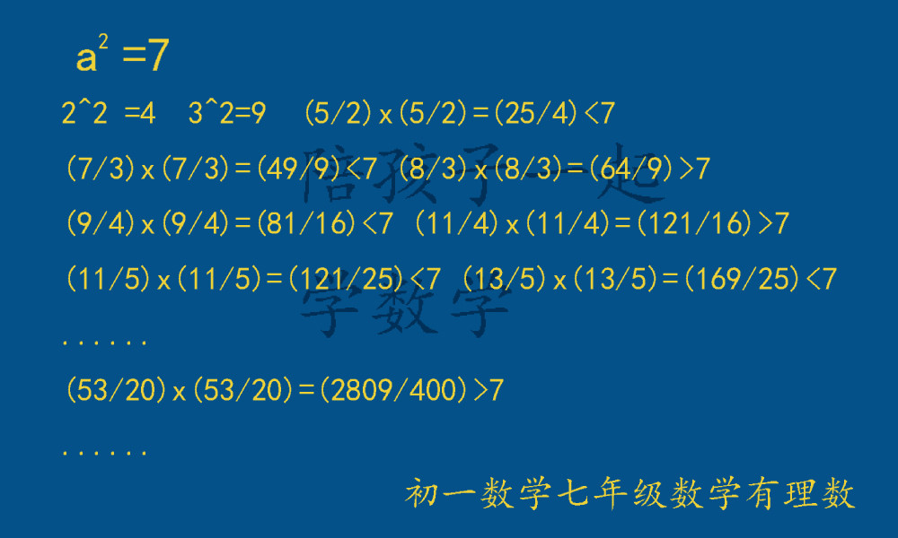 纠正 初中一年级 七年级数学 求根号7的近似值的一个错误