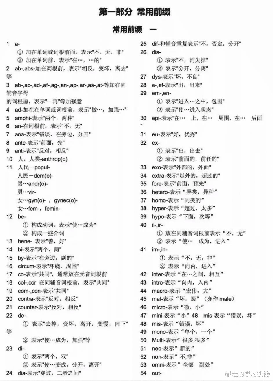 
英语, 333个常考词根词缀, 掌握它的意义, 单词背起来很容易