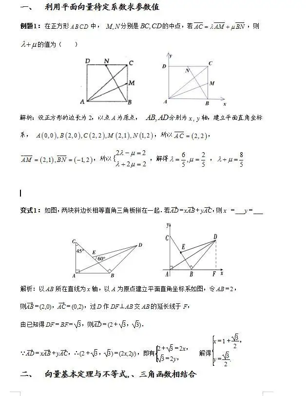 高考数学常考的平面向量10个题型+41种例题解析, 
生人手一份