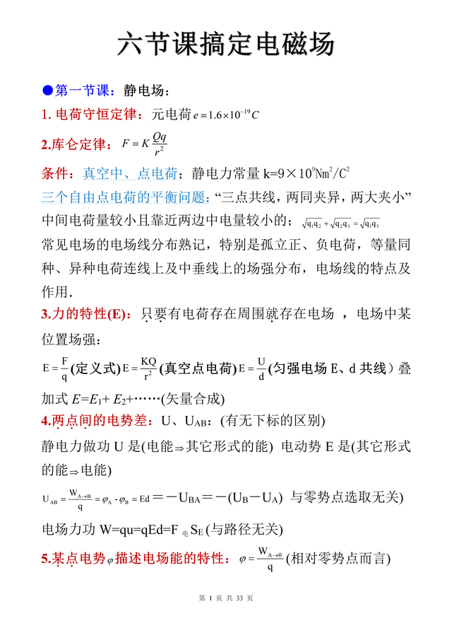 6节课搞定电磁场, 学霸带你玩转雷竞技raybet即时竞技平台
物理, 高二高三党一定要收藏