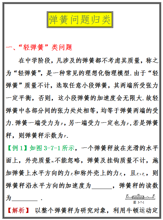 
物理: 弹簧14类问题归纳+模型汇总, 帮你拉开高考分数