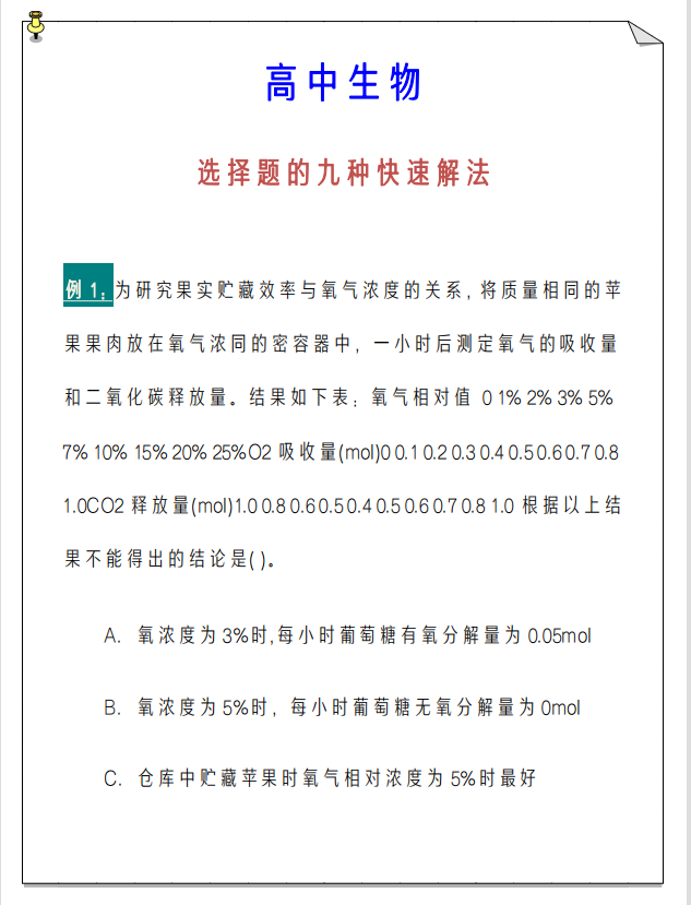 
生物: 想要得分高, 选对方法最重要【九种方法搞定选择题】