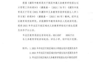 官宣! 濮阳市华龙区、开发区2021年中小学招生划片范围公布