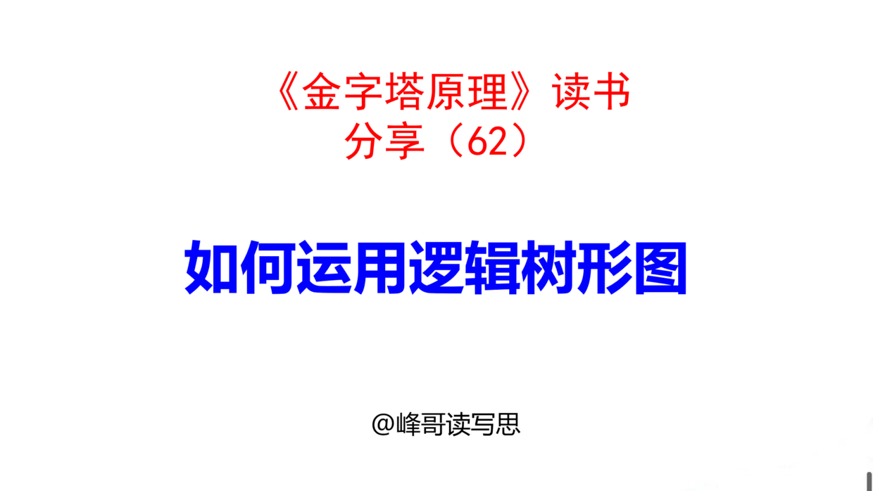 在职场中, 如何运用逻辑树形图, 帮助找解决方案或者检查各组思想是否有缺陷