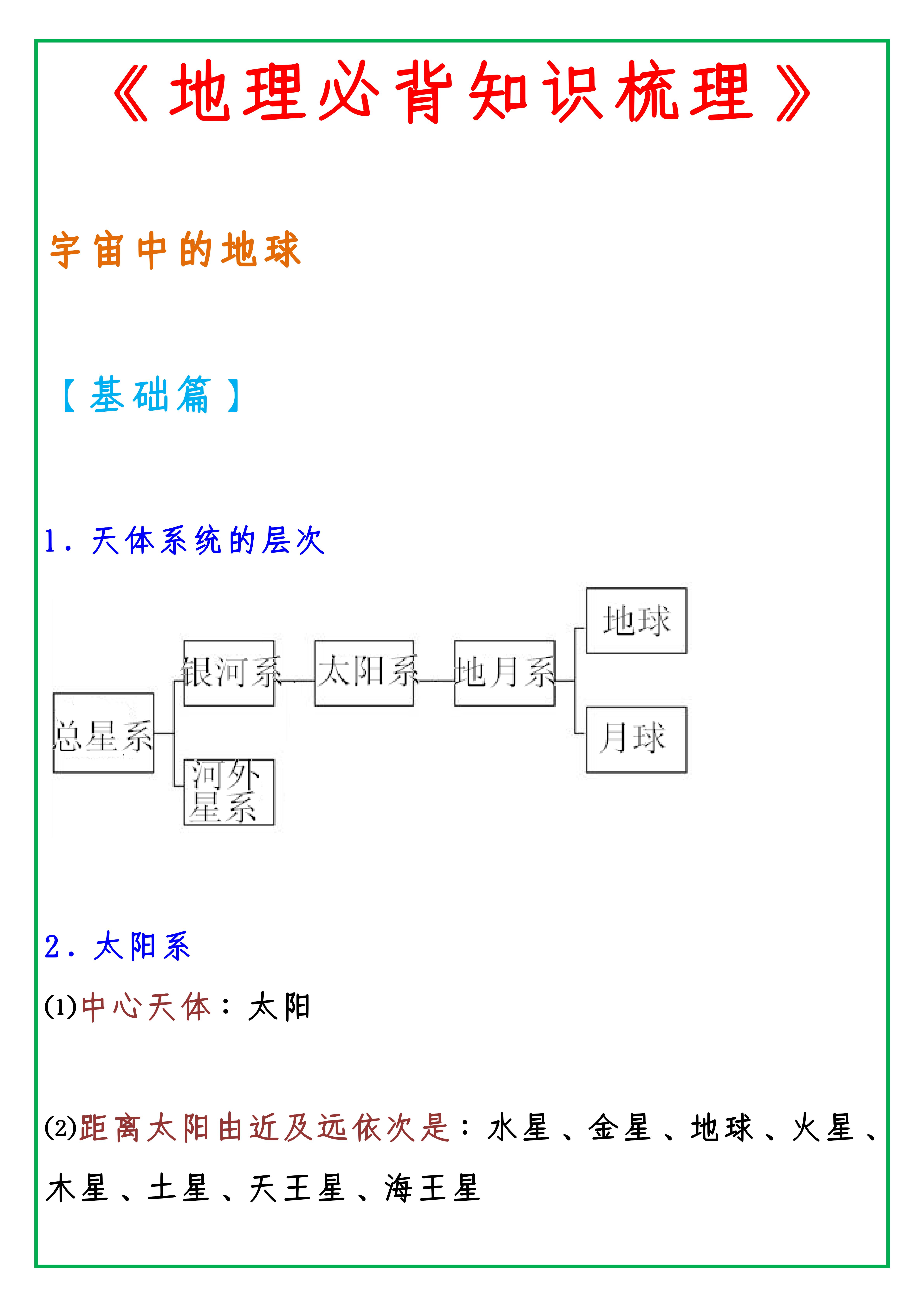 高中地理: 高中生必备知识点, 硬通考试干货, 类型题一分不丢