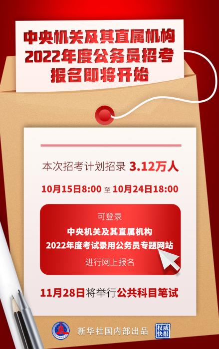 中央机关及其直属机构2022年度公务员招考报名即将开始