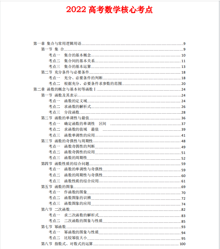 885页! 2022高考数学核心考点秒杀秘籍(详细解析)转给孩子吧