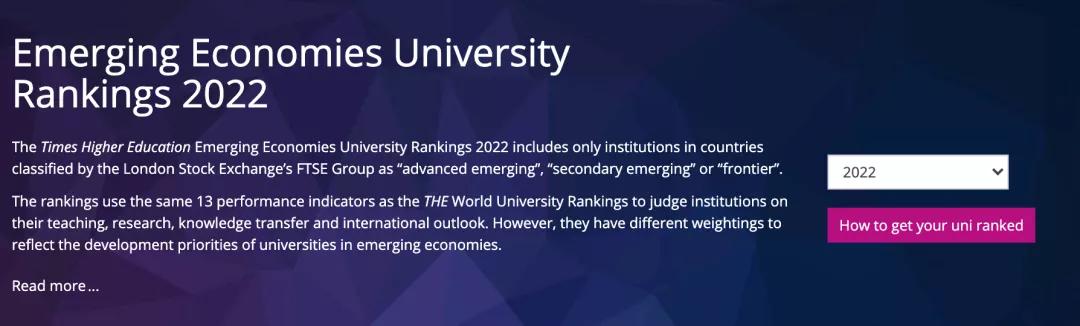 重磅! THE2022新兴经济体大学排名发布!