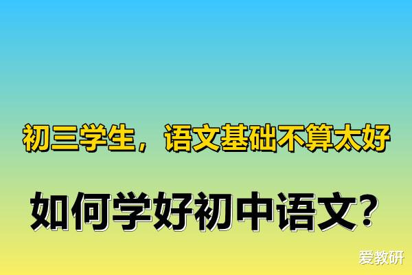 初三学生, 语文基础不算太好, 如何学好初中语文?