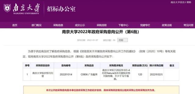 南京大学120周年校庆引争议, 120万12个版面知名C刊打广告?