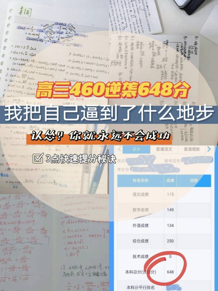 高三460逆袭648, 认怂你就永远不会成功, “咸鱼”请绕道走