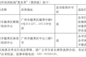 家长注意了! 广州这些校外培训机构已被列入黑名单或已注销