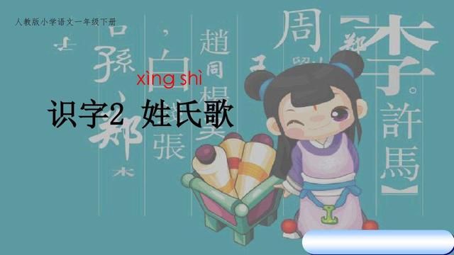 「最适合家长的复习材料」语文一年级下册《姓氏歌》复习方法