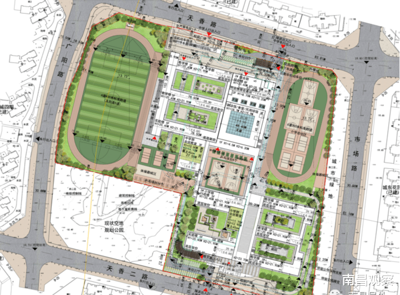 青山湖区 天香学校规划出炉! 高清效果图公布! 小学42班中学30班!