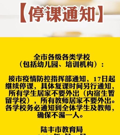 陆丰市发布了最新通知, 全市各类学校停课, 家长略显崩溃