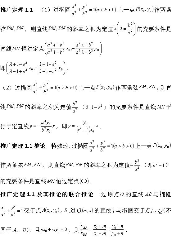 以例探究圆锥曲线张角对弦模型中定理推论: 斜率之商定值问题